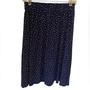 GAP Navy & White Polkadot Midi Skirt XS